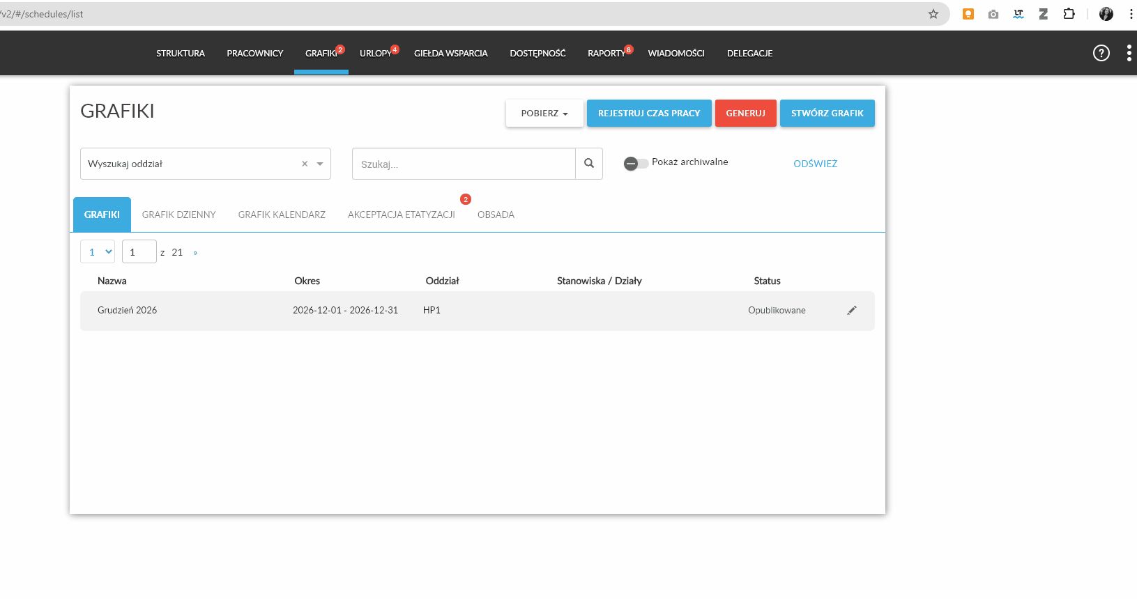 dla oddzialu walidator
