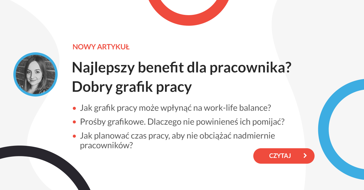 Grafik pracy jako benefit dla pracownika - grafika do artykułu
