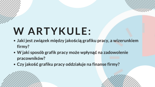 Dlaczego grafik pracy jest ważny? - grafika do artykułu