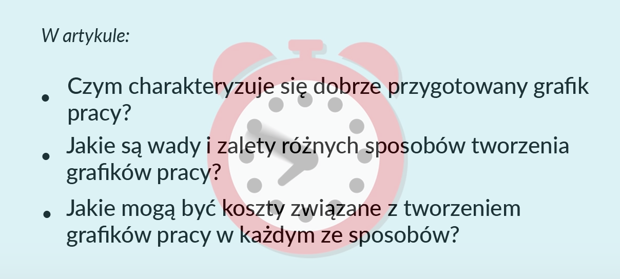 Sposoby tworzenia grafików pracy - przegląd - grafika do artykułu