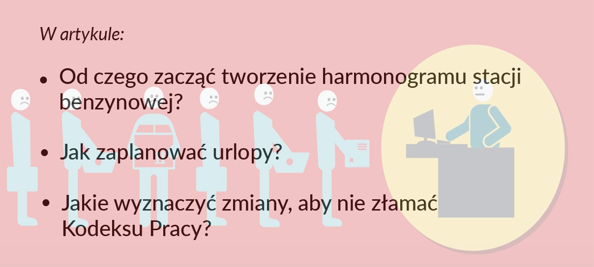 Grafik pracy dla stacji benzynowej samouczek i wzór w Excelu - grafika do artykułu