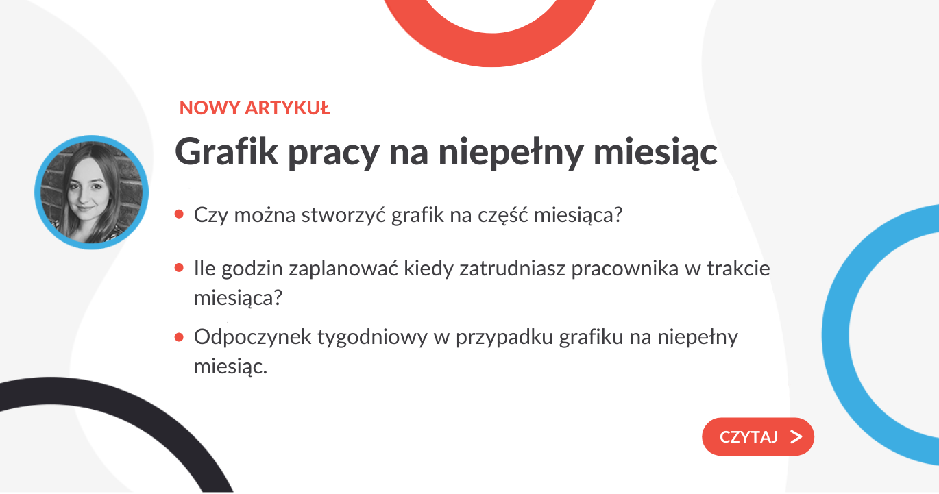 Grafik pracy na niepełny miesiąc - grafika do artykułu
