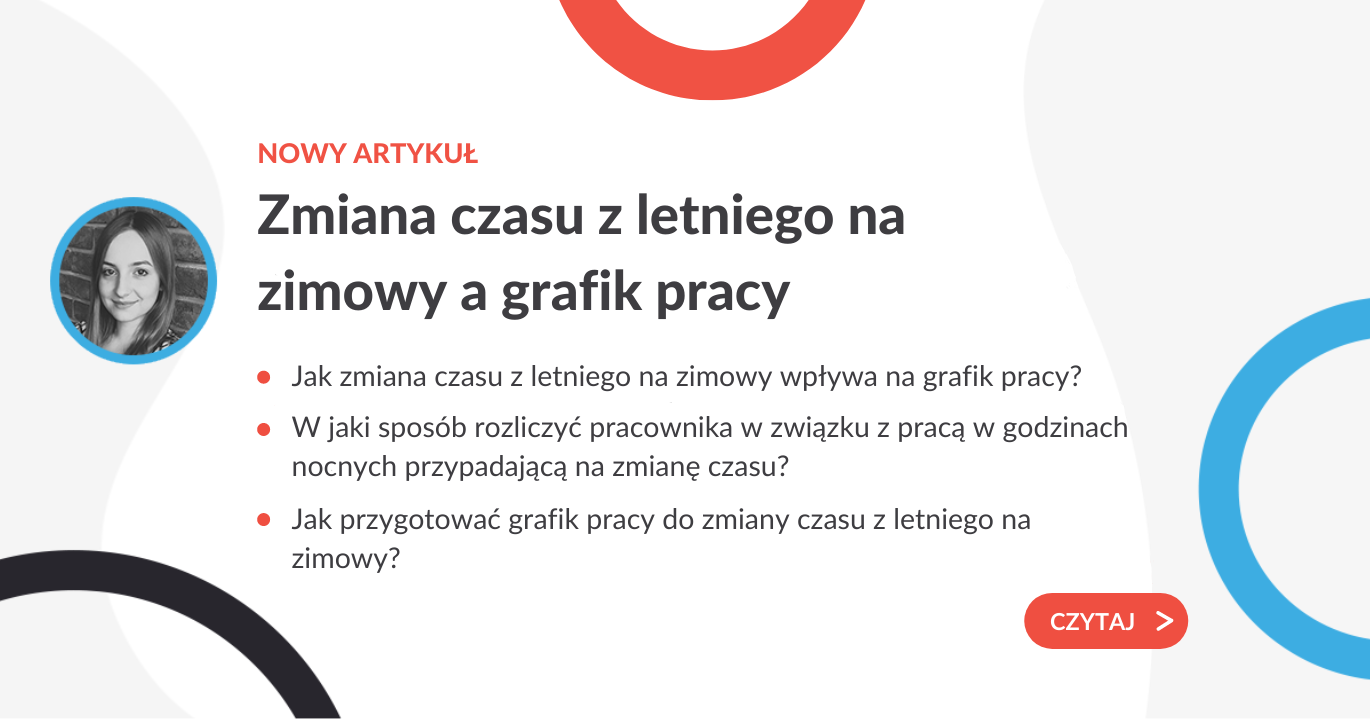 Zmiana czasu z letniego na zimowy a grafik pracy - grafika do artykułu