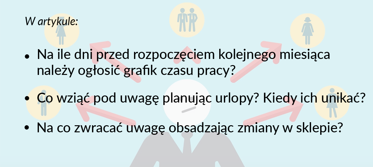 Grafik pracy dla sklepu: samouczek - grafika do artykułu